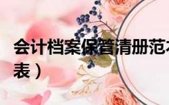 会计档案保管清册范本（会计档案保管清册样表）