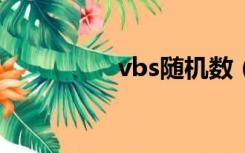 vbs随机数（vb随机数）