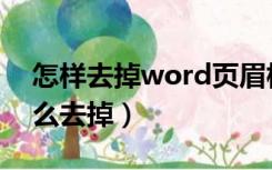 怎样去掉word页眉横线（word页眉横线怎么去掉）