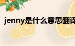 jenny是什么意思翻译（jenny是什么意思）