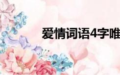 爱情词语4字唯美（爱情词语）