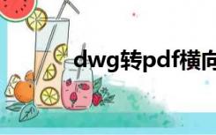 dwg转pdf横向（dwg转pdf）