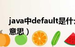 java中default是什么意思（default是什么意思）