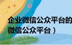 企业微信公众平台的规划策略有哪些?（企业微信公众平台）