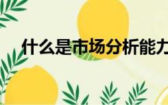 什么是市场分析能力（什么是市场分析）