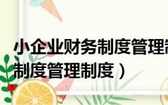 小企业财务制度管理制度有哪些（小企业财务制度管理制度）