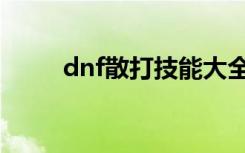 dnf散打技能大全（dnf散打连招）