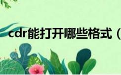 cdr能打开哪些格式（cdr格式用什么打开）