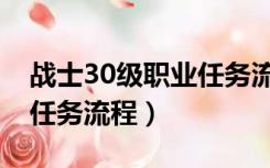 战士30级职业任务流程视频（战士30级职业任务流程）