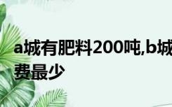 a城有肥料200吨,b城有肥料300吨减少a元,运费最少