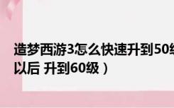 造梦西游3怎么快速升到50级（造梦西游3怎么升级快 50级以后 升到60级）