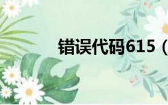 错误代码615（错误代码619）