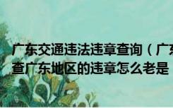 广东交通违法违章查询（广东公安厅交通管理局政务服务网 查广东地区的违章怎么老是）