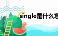 single是什么意思啊（single）