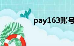 pay163账号（pay 163）