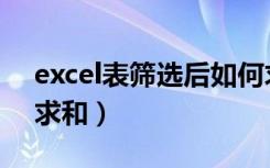 excel表筛选后如何求和（excel筛选后怎么求和）