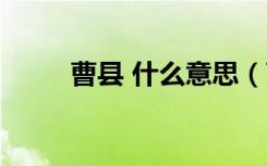 曹县 什么意思（曹县是什么意思）