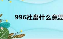 996社畜什么意思（社畜什么意思）