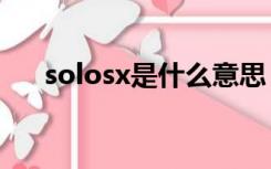 solosx是什么意思（OSX是什么意思）