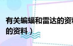 有关蝙蝠和雷达的资料简介（有关蝙蝠和雷达的资料）