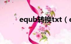 equb转换txt（equb转换mobi）