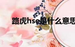 路虎hse是什么意思（hse是什么意思）