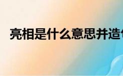 亮相是什么意思并造句（亮相是什么意思）