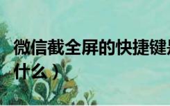 微信截全屏的快捷键是什么（全屏的快捷键是什么）