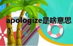 apologize是啥意思（apologize是什么意思）