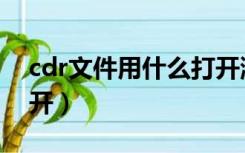 cdr文件用什么打开浏览（cdr文件用什么打开）