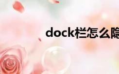 dock栏怎么隐藏（dock栏）