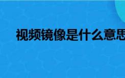 视频镜像是什么意思（镜像是什么意思）