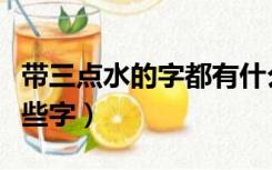 带三点水的字都有什么字（带三点水的字有哪些字）