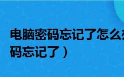 电脑密码忘记了怎么办最简单的方法（电脑密码忘记了）