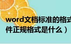 word文档标准的格式是什么样的（WORD文件正规格式是什么）