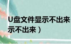 U盘文件显示不出来（为什么u盘里的文件显示不出来）