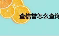 查信誉怎么查询官网（查信誉）