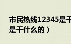 市民热线12345是干嘛的（12345市民热线是干什么的）