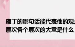 庖丁的哪句话能代表他的观点（庖丁的这段话可以分为几个层次各个层次的大意是什么）