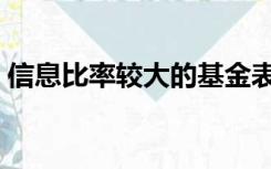 信息比率较大的基金表现相对较（信息比率）