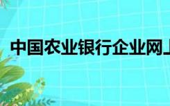 中国农业银行企业网上银行登录名称是什么