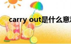 carry out是什么意思英语（carry out）