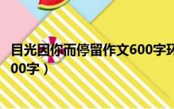 目光因你而停留作文600字环卫工人（目光因你而停留作文600字）