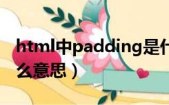 html中padding是什么意思（padding是什么意思）