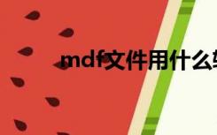 mdf文件用什么软件打开（mdf）