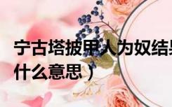 宁古塔披甲人为奴结果（宁古塔披甲人为奴是什么意思）