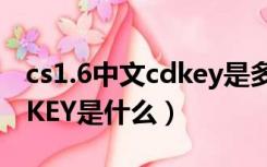 cs1.6中文cdkey是多少（cs1 6中文版的CD KEY是什么）