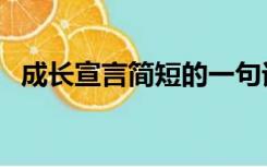 成长宣言简短的一句话一年级（成长宣言）