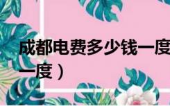 成都电费多少钱一度2021（成都电费多少钱一度）