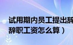 试用期内员工提出辞职,工资怎么算（试用期辞职工资怎么算）